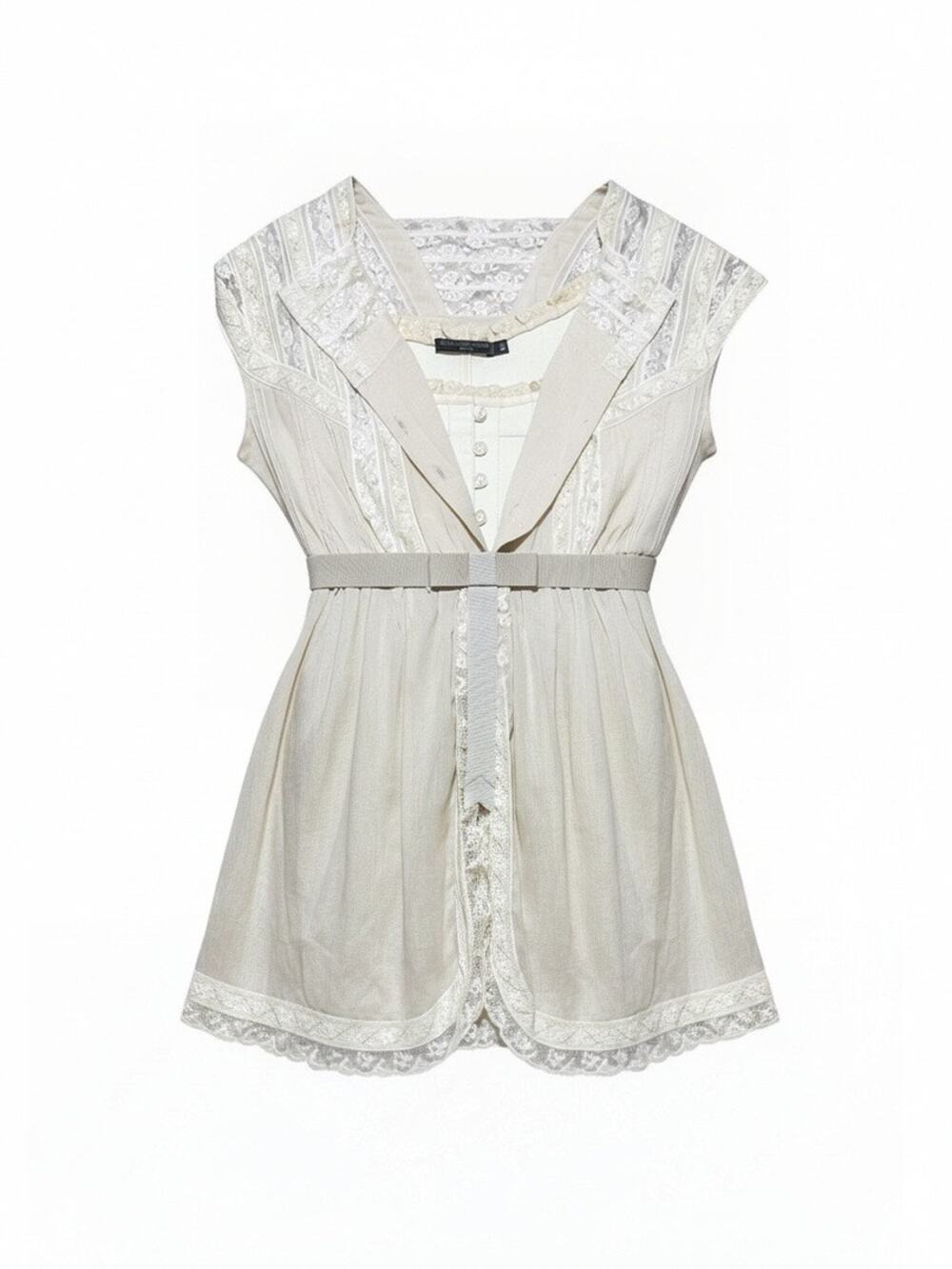 Alexander McQueen NWT SS 2004 VTG Deliverance Archival Lace Corset Blouse 38 IT